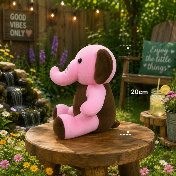GOLDENHUB_TOYS_20_cm_Pink_Sitting_Elephant_Soft_Plush_Toy_Gift_for_Kids