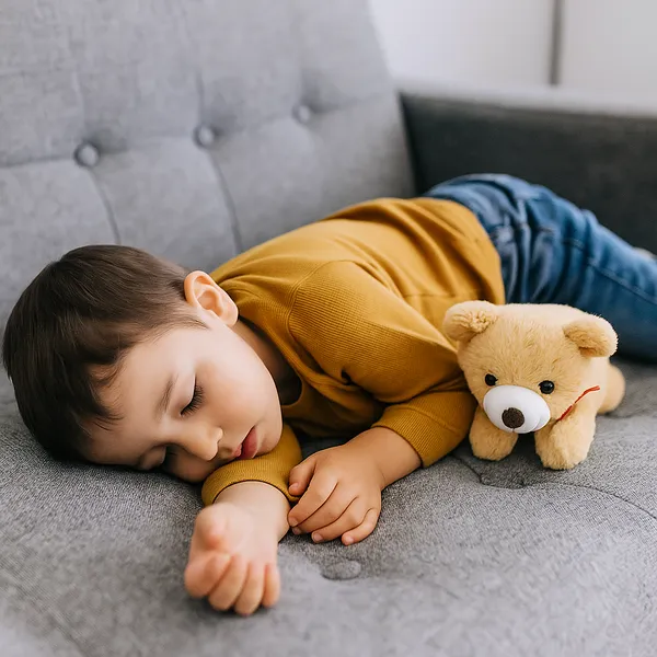 Goldenhub_Toys_Plush_Sleepy_Bear_Stuffed_Toy,_20_cm,_Soft_Velvet_Material,_Brown_-_20_cm