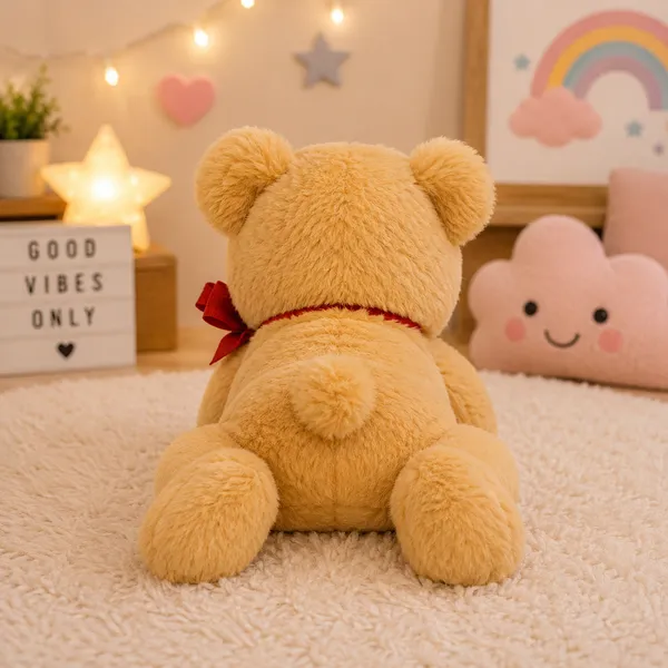 Goldenhub_Toys_Plush_Sleepy_Bear_Stuffed_Toy,_20_cm,_Soft_Velvet_Material,_Brown_-_20_cm