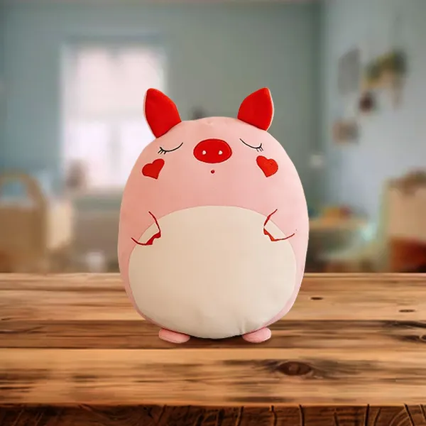 GoldenHub_45_cm_Plush_Pig_Cushion_Pink_and_Red,_Decorative_Stuffed_Animal_Pillow_Soft_Toy
