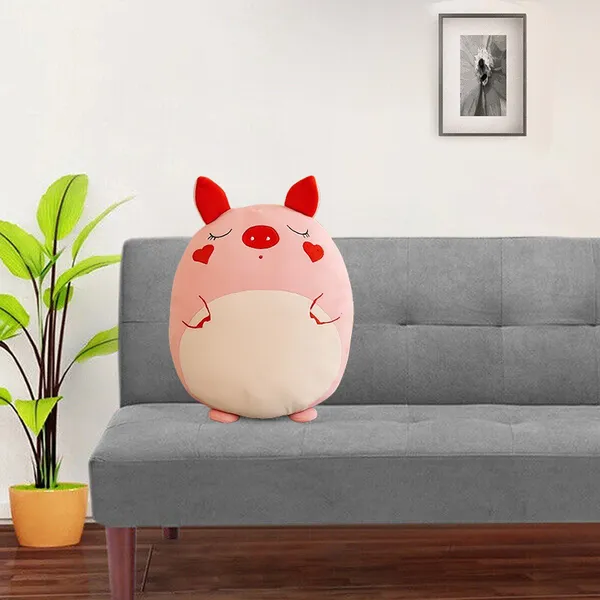 GoldenHub_45_cm_Plush_Pig_Cushion_Pink_and_Red,_Decorative_Stuffed_Animal_Pillow_Soft_Toy