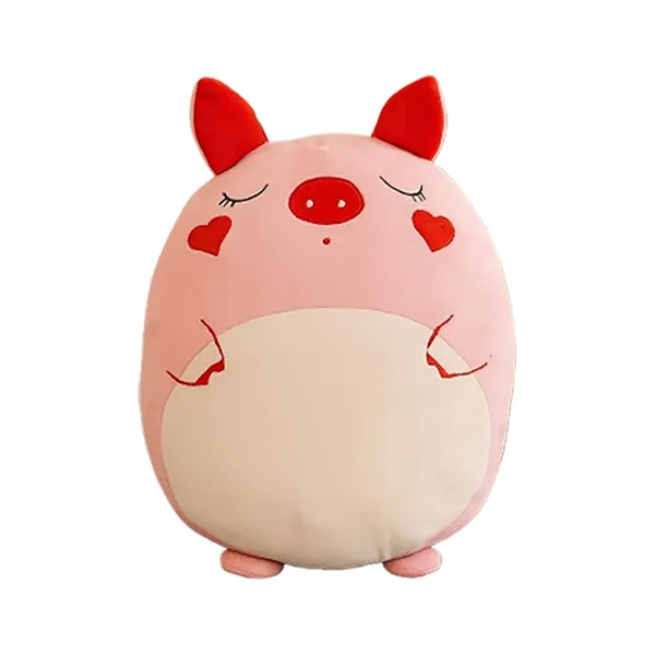 GoldenHub_45_cm_Plush_Pig_Cushion_Pink_and_Red,_Decorative_Stuffed_Animal_Pillow_Soft_Toy