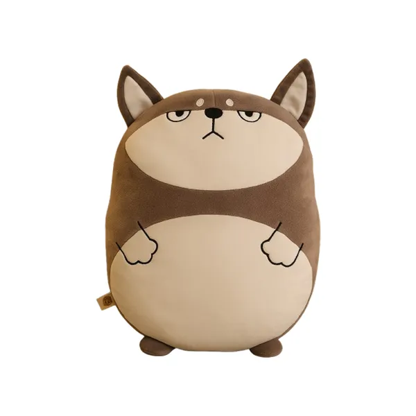 GoldenHub_45_cm_Plush_Dog_Cushion_Grey_and_White_Soft_Toy
