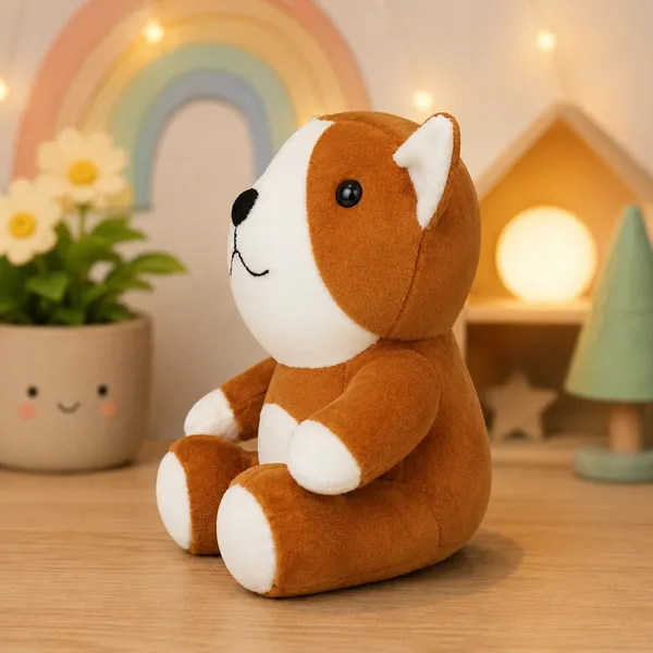 GOLDENHUB_TOYS_Plush_Dog_Stuffed_Animal,_20_cm,_Brown_and_White,_Sitting_Position