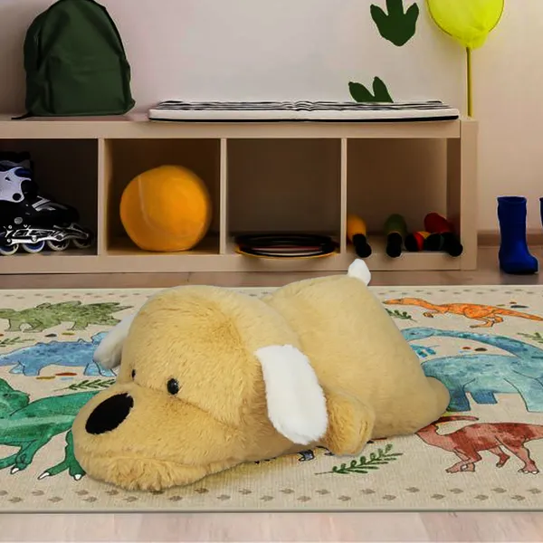 GOLDENHUB_TOYS_Plush_Brown_Dog_Stuffed_Animal,_Soft_Sleeping_Puppy_Toy_with_White_Ears