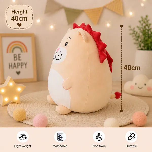 GOLDENHUB_TOYS_Plush_Lion_Cushion_Soft_Toy,_45_cm,_Peach_and_White,_Round_Shape