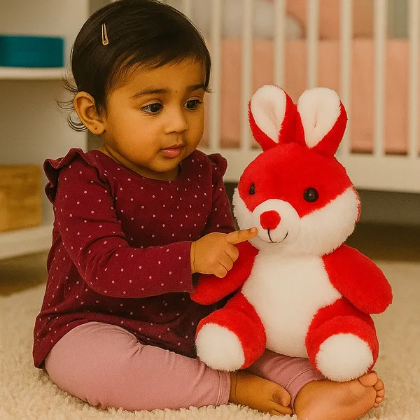 GOLDENHUB_TOYS_Teddy_Bunny_Sitting_Soft_Toy_–_20_CM,_Red_&_White,_Ultra-Soft_Plush,_for_Kids,_Girls_&_Boys
