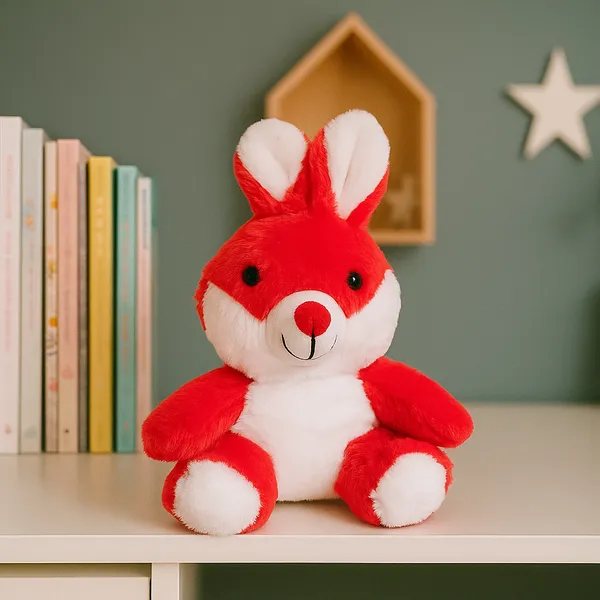 GOLDENHUB_TOYS_Teddy_Bunny_Sitting_Soft_Toy_–_20_CM,_Red_&_White,_Ultra-Soft_Plush,_for_Kids,_Girls_&_Boys