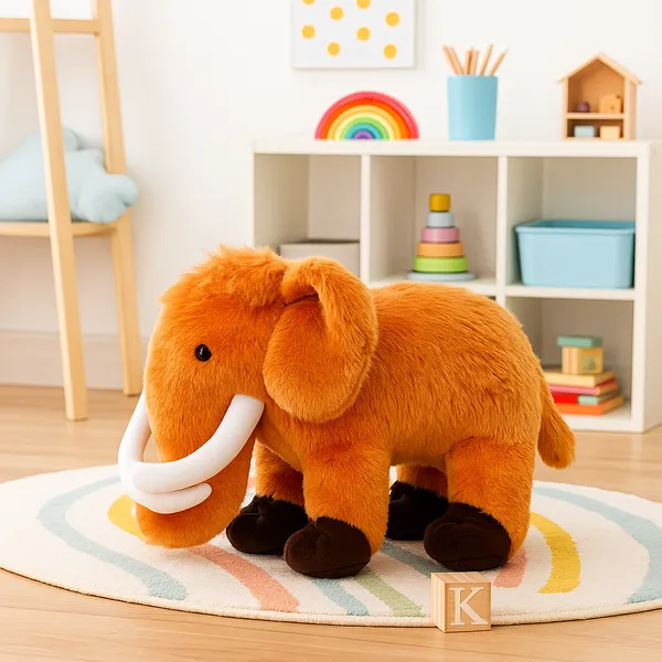 GOLDENHUB_TOYS_Jumbo_Plush_Elephant_Soft_Toy,_Brown_Fur,_White_Tusks