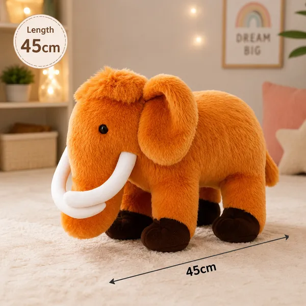 GOLDENHUB_TOYS_Jumbo_Plush_Elephant_Soft_Toy,_Brown_Fur,_White_Tusks
