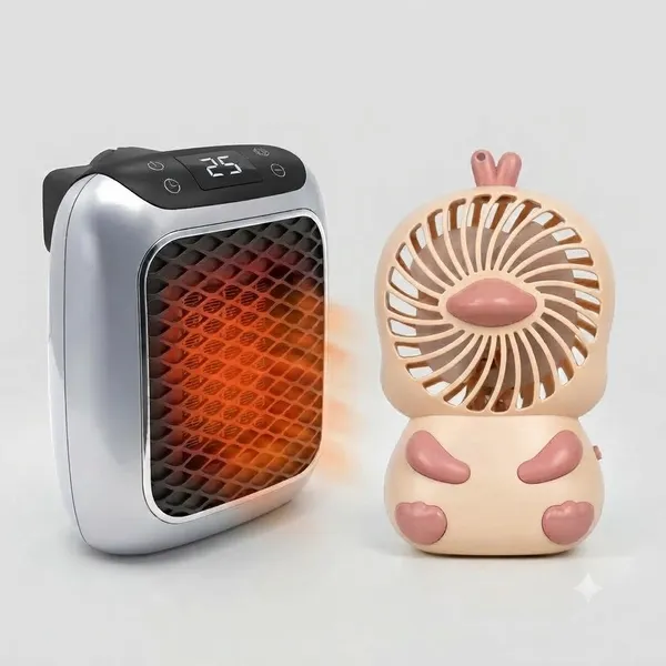 Multicolour_Steel_Electric_Convector_Heater_Home__Bathroom__Bedroom_And_Beigepink_Abs_Plastic_Mini_Usb_Fan_Office__Travel