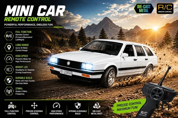 White_Die_Cast_Metal_Rc_Hatchback_Car_Kids__Collecting