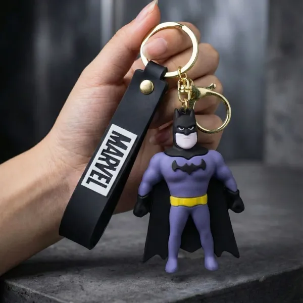 Batman_Keychain_for_Boys_&_Girls_|_3D_Superhero_Character_Keyring_with_Black_Silicone_MARVEL_Strap