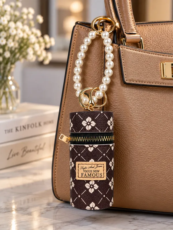 Brown_Fashion_Purse_Keychain_for_Women_&_Girls___Mini_Handbag_Style_Bag_Charm_Key_Ring_for_Keys_&_Gifting