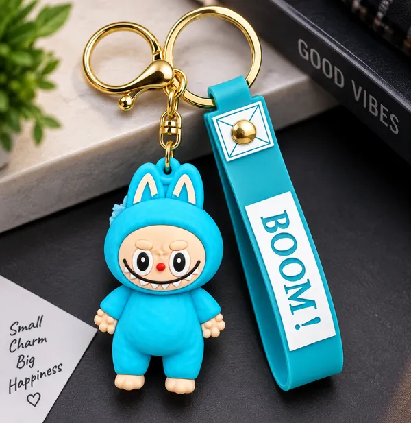 Cute_Blue_Monster_Keychain_for_Boys_&_Girls_|_3D_Cartoon_Character_Keyring_with_Turquoise_Silicone_Strap