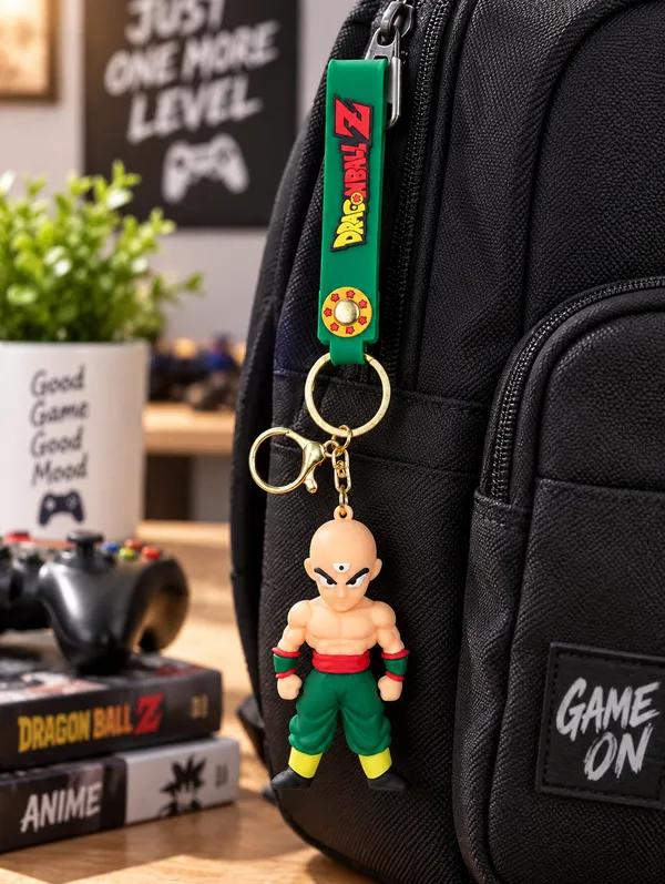 Dragon_Ball_Z_Tien_Keychain_For_Anime_Fans___3D_Character_Key_Ring_For_Keys_Backpack_School_Bag_&_Gifting_Pack_Of_2