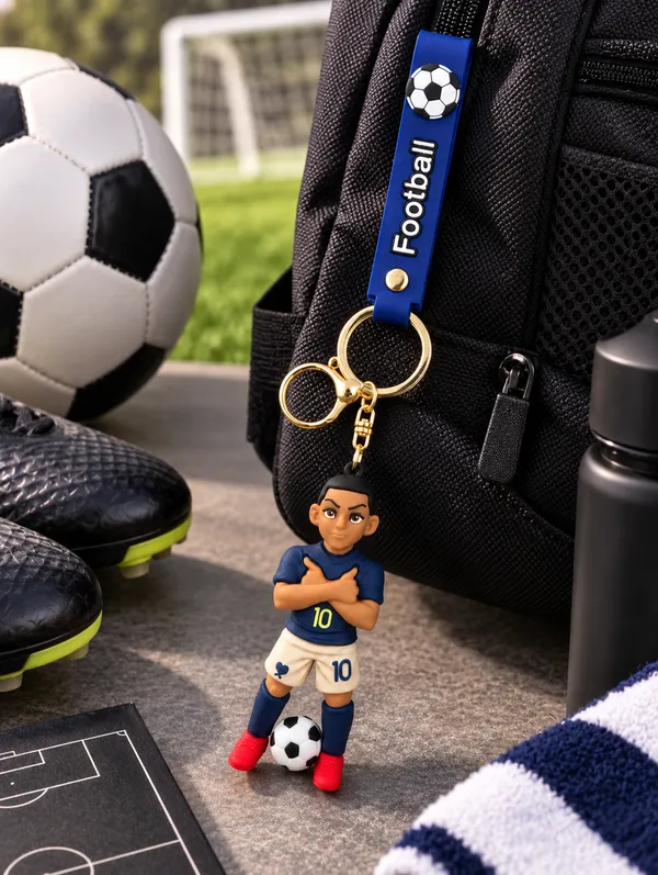 Football_Player_Keychain_For_Sports_Fans___3D_Soccer_Character_Key_Ring_For_Keys_Backpack_School_Bag_&_Gifting_Pack_Of_2