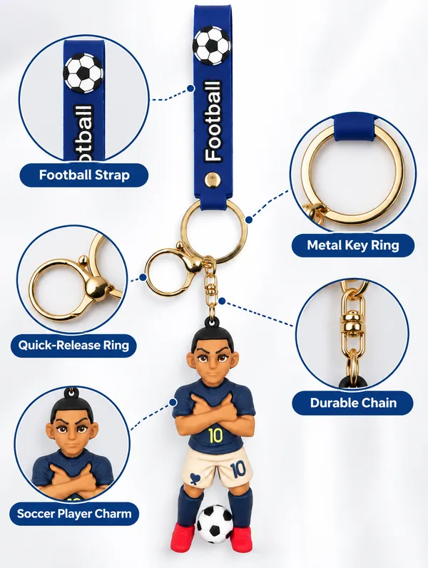 Football_Player_Keychain_For_Sports_Fans___3D_Soccer_Character_Key_Ring_For_Keys_Backpack_School_Bag_&_Gifting_Pack_Of_2