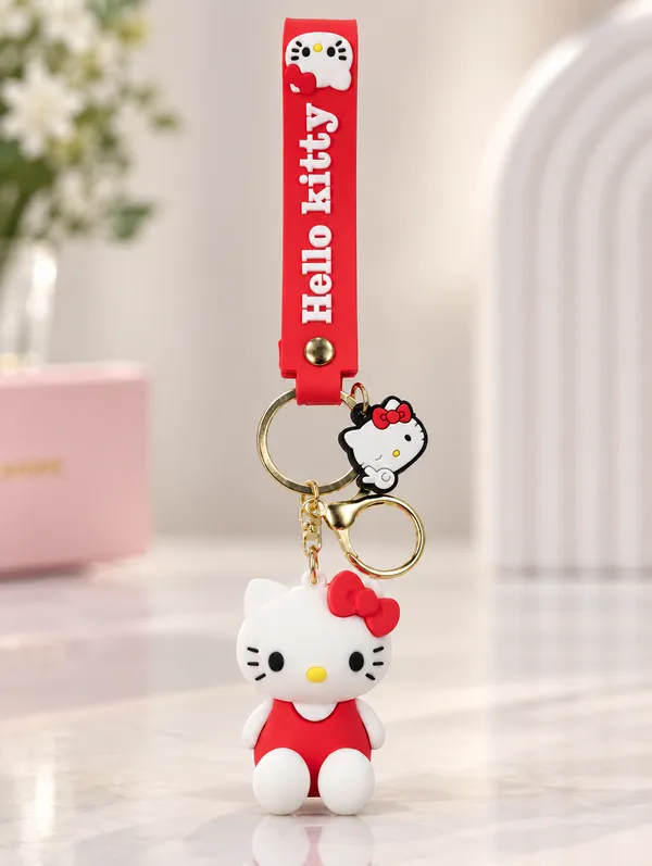 Hello_Kitty_Red_Keychain_For_Kids_&_Fans___Cute_Character_Key_Ring_For_Keys_Backpack_School_Bag_&_Gifting_Pack_Of_2
