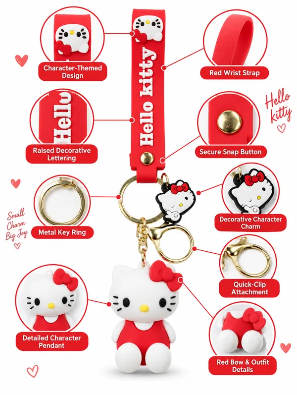 Hello_Kitty_Red_Keychain_For_Kids_&_Fans___Cute_Character_Key_Ring_For_Keys_Backpack_School_Bag_&_Gifting_Pack_Of_2