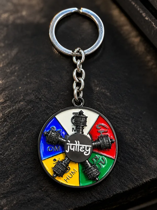 Julley_Prayer_Wheel_Keychain___Spiritual_Travel_Souvenir_Key_Ring_For_Keys_Backpack_Bag_&_Gifting_Pack_Of_2