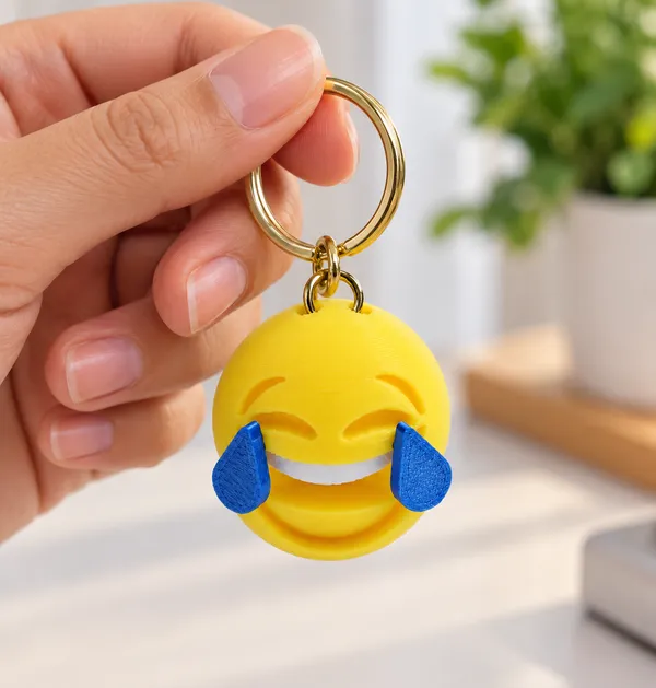 Laughing_Tears_Keychain___Funny_Emoji_Style_Key_Ring_for_Keys_Backpack_School_Bag_Purse_&_Gifting