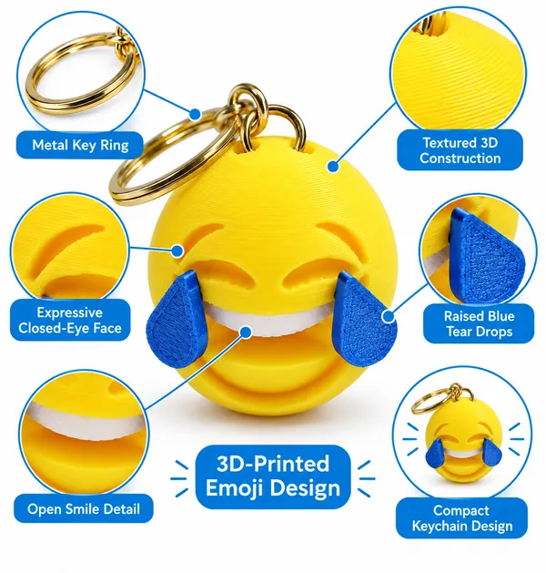 Laughing_Tears_Keychain___Funny_Emoji_Style_Key_Ring_for_Keys_Backpack_School_Bag_Purse_&_Gifting