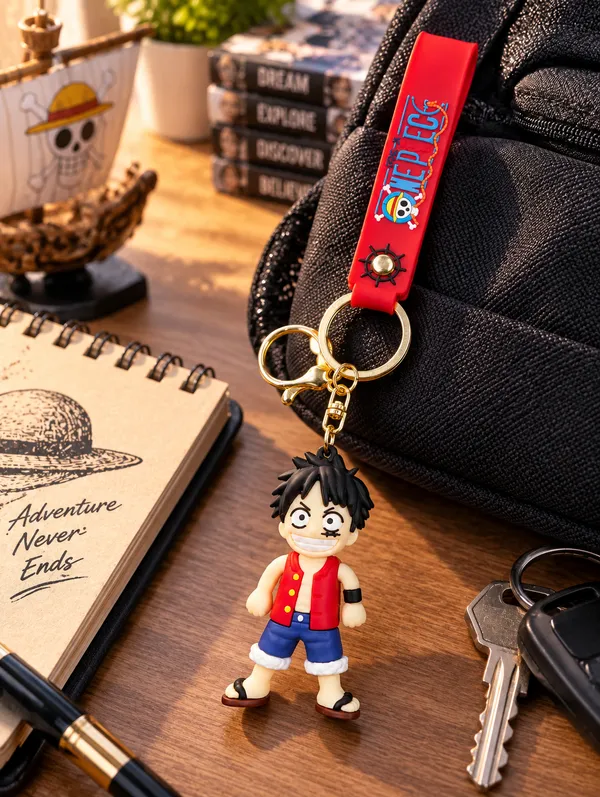 Luffy_One_Piece_Keychain_For_Anime_Fans___3D_Character_Key_Ring_For_Keys_Backpack_School_Bag_&_Gifting_Pack_Of_2