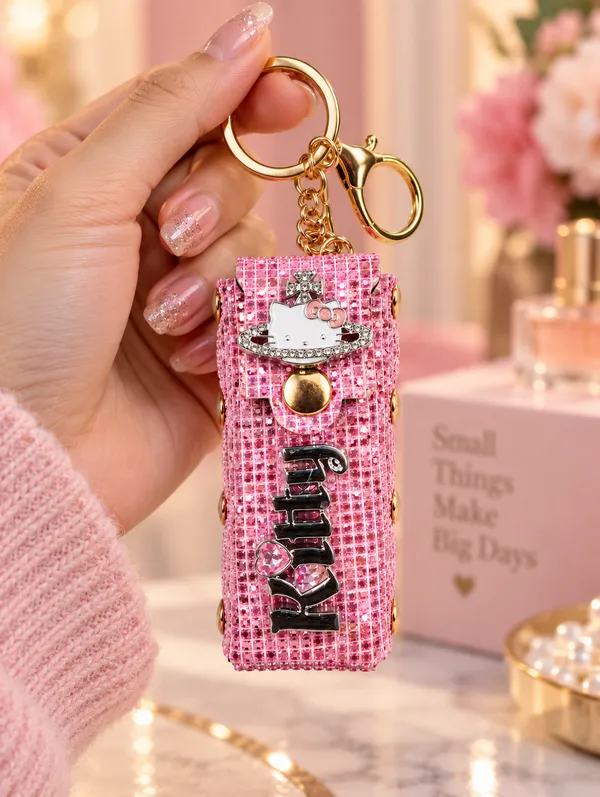 Pink_Fashion_Cat_Keychain_for_Women_&_Girls___Cute_Cat_Bag_Charm_Key_Ring_for_Keys_Purse_Backpack_&_Gifting
