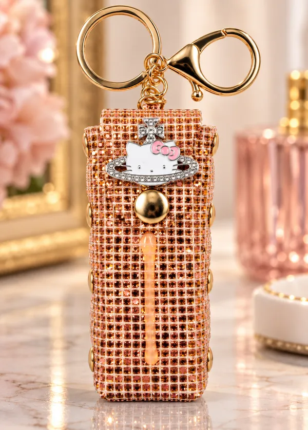 Rose_Fashion_Cat_Keychain_for_Women_&_Girls___Cute_Cat_Bag_Charm_Key_Ring_for_Keys_Purse_Backpack_&_Gifting