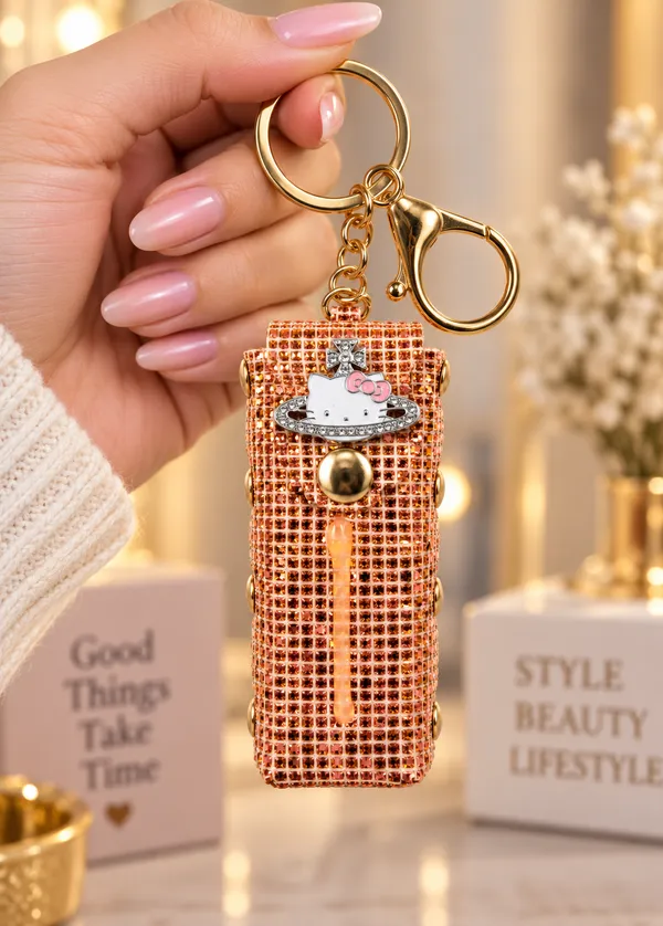 Rose_Fashion_Cat_Keychain_for_Women_&_Girls___Cute_Cat_Bag_Charm_Key_Ring_for_Keys_Purse_Backpack_&_Gifting