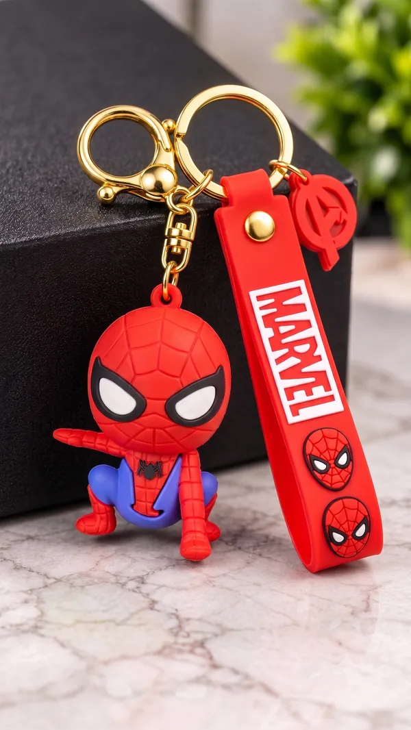 Spider-Man_Keychain_for_Boys_&_Girls_|_3D_Superhero_Character_Keyring_with_Red_Silicone_MARVEL_Strap