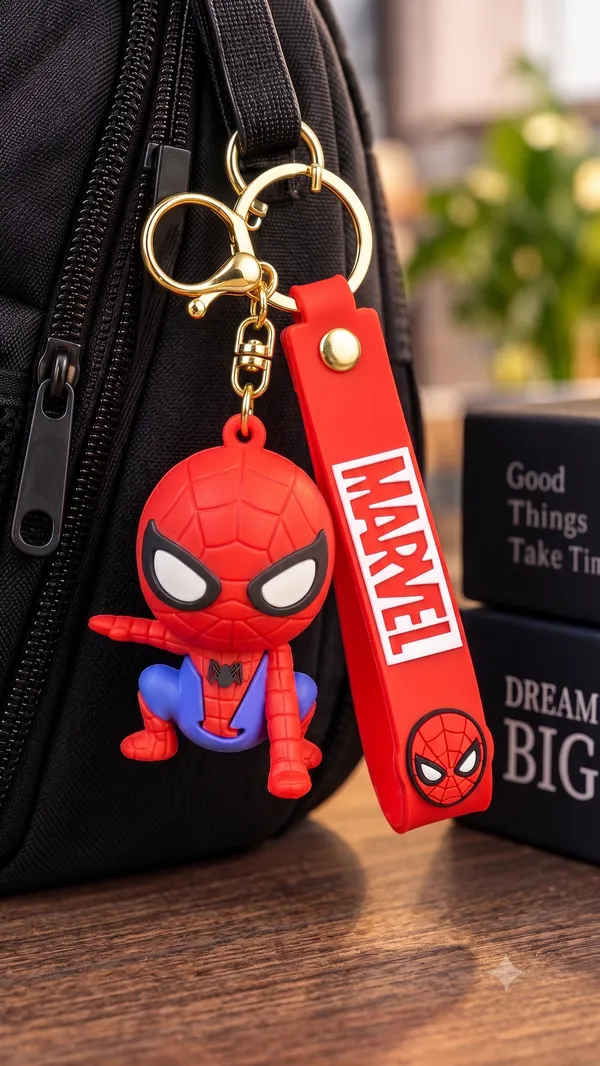 Spider-Man_Keychain_for_Boys_&_Girls_|_3D_Superhero_Character_Keyring_with_Red_Silicone_MARVEL_Strap