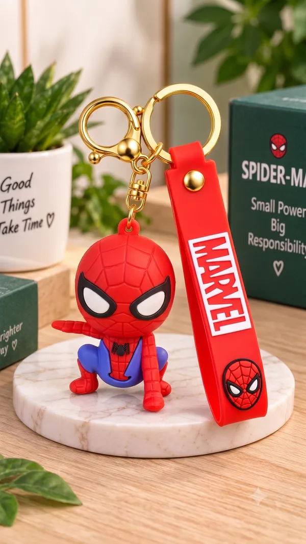 Spider-Man_Keychain_for_Boys_&_Girls_|_3D_Superhero_Character_Keyring_with_Red_Silicone_MARVEL_Strap