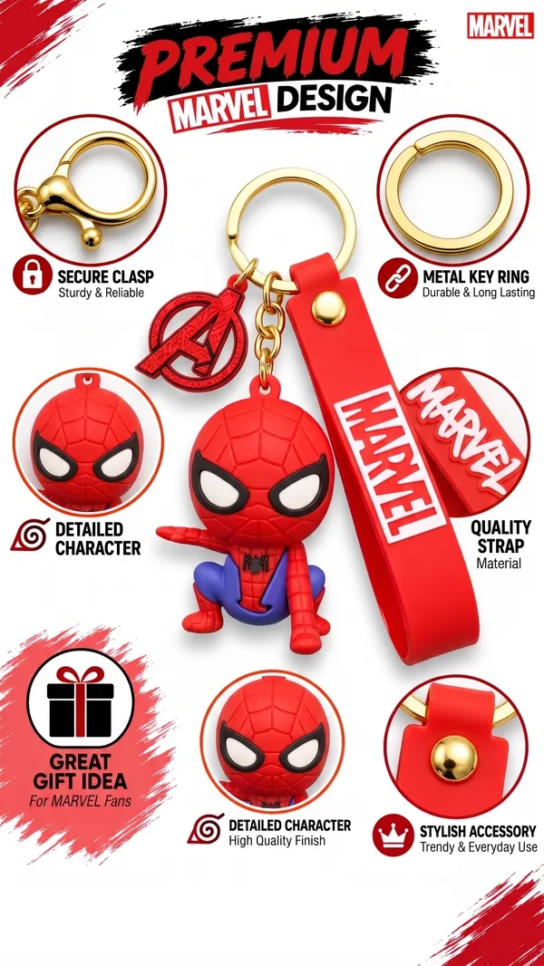 Spider-Man_Keychain_for_Boys_&_Girls_|_3D_Superhero_Character_Keyring_with_Red_Silicone_MARVEL_Strap