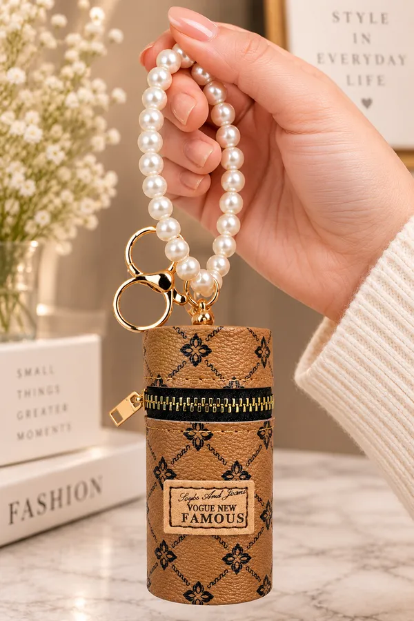 Tan_Fashion_Purse_Keychain_for_Women_&_Girls___Mini_Handbag_Style_Bag_Charm_Key_Ring_for_Keys_&_Gifting