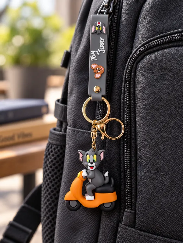 Tom_Scooter_Keychain_For_Kids_&_Cartoon_Fans___Cute_3D_Character_Key_Ring_For_Keys_Backpack_School_Bag_&_Gifting_Pack_Of_2