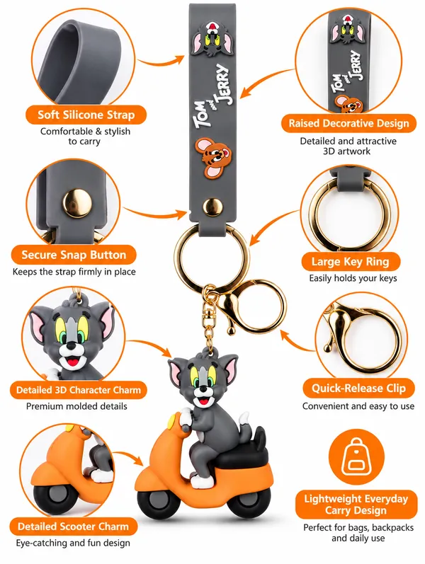 Tom_Scooter_Keychain_For_Kids_&_Cartoon_Fans___Cute_3D_Character_Key_Ring_For_Keys_Backpack_School_Bag_&_Gifting_Pack_Of_2