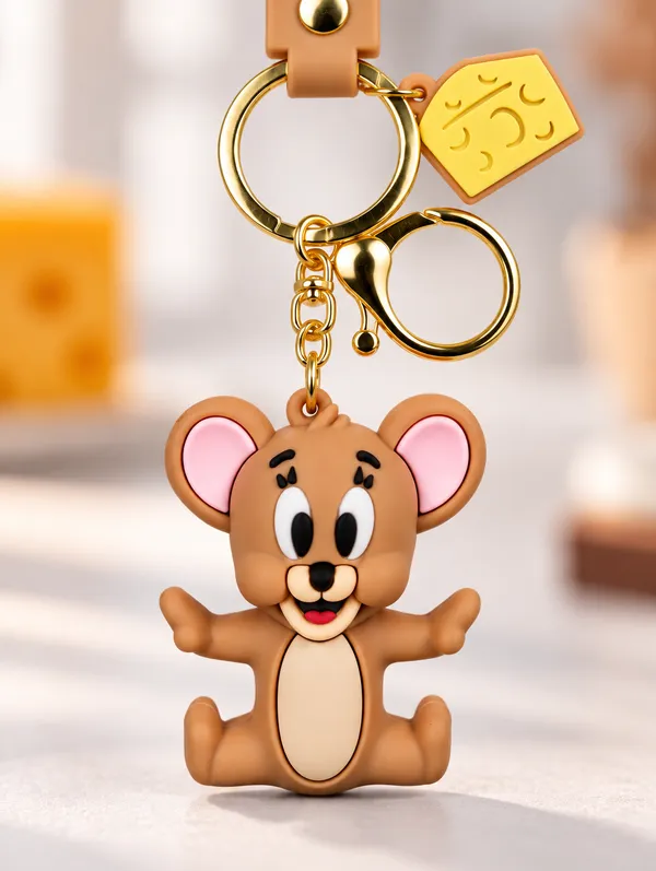 Tom_&_Jerry_Jerry_Keychain_For_Kids_&_Cartoon_Fans___Cute_3D_Character_Key_Ring_For_Keys_Backpack_School_Bag_&_Gifting_Pack_Of_2