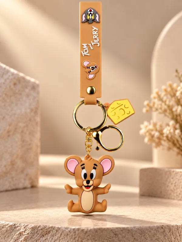 Tom_&_Jerry_Jerry_Keychain_For_Kids_&_Cartoon_Fans___Cute_3D_Character_Key_Ring_For_Keys_Backpack_School_Bag_&_Gifting_Pack_Of_2