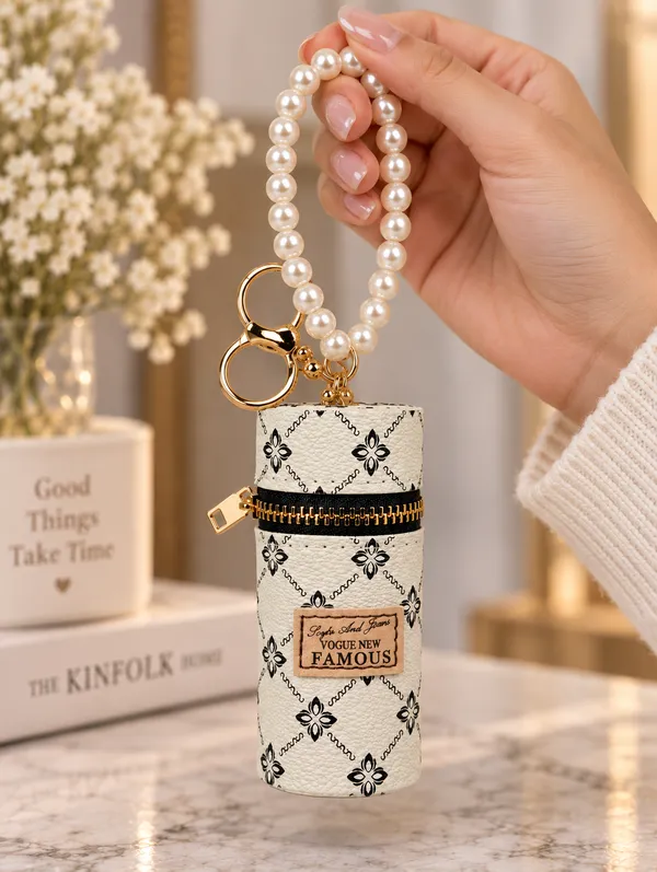 White_Fashion_Purse_Keychain_for_Women_&_Girls___Mini_Handbag_Style_Bag_Charm_Key_Ring_for_Keys_&_Gifting