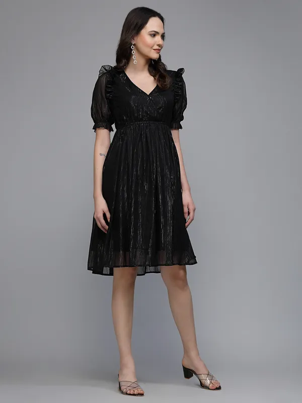 Black_Lurex_Fit_And_Flare_Dress_for_Women