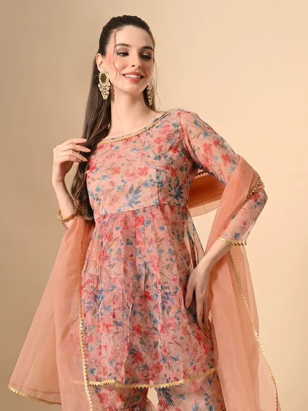 Peach_Floral_Print_Anarkali_Suit_for_Women