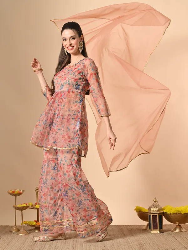 Peach_Floral_Print_Anarkali_Suit_for_Women