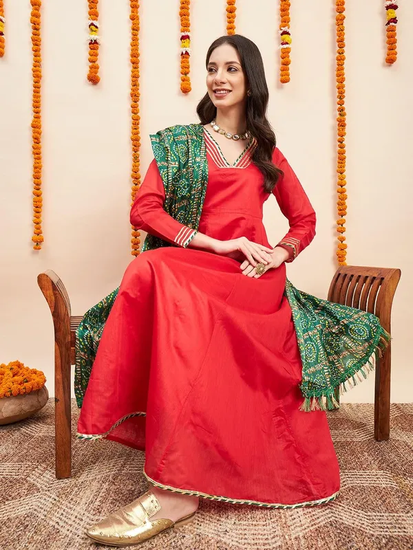 Women_Chanderi_Anarkali_Kurta_With_Dupatta_Bandhani_Ethnic_Dress_V_Neck_Flared_Anarkali_Suit_Set_S_Xxl