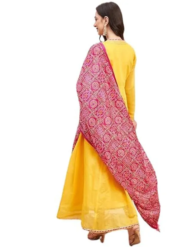 Product_Summary_Fabway_Clothing_Women_Chanderi_Anarkali_Kurta_With_Dupatta_Bandhani_Ethnic_Dress_V_Neck_Flared_Anarkali_Suit_Set_S_Xxl