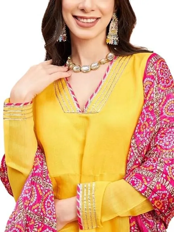Product_Summary_Fabway_Clothing_Women_Chanderi_Anarkali_Kurta_With_Dupatta_Bandhani_Ethnic_Dress_V_Neck_Flared_Anarkali_Suit_Set_S_Xxl