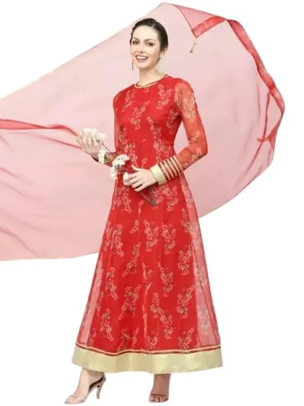 Organza_Anarkali_Floral_Printed_Kurta_Pent_Set_With_Dupatta_Set_Anarkali_Kurti_For_Women