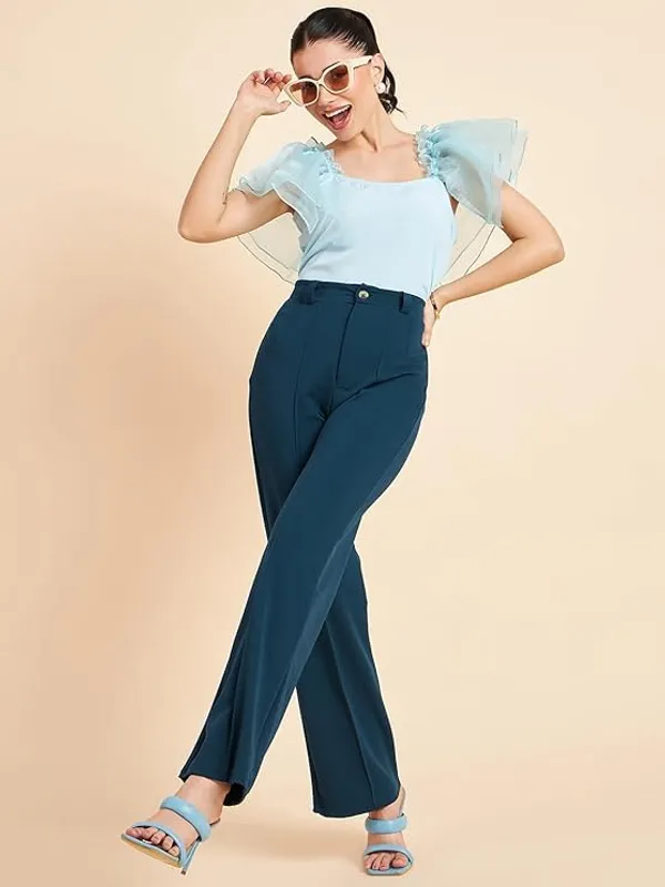 Women_Crop_Top_Organza_Frill_Sleeves_Fitted_Top_Stylish_Western_Top_Back_Tie_Up_Soft_Crepe_Fabric_S_Xxl