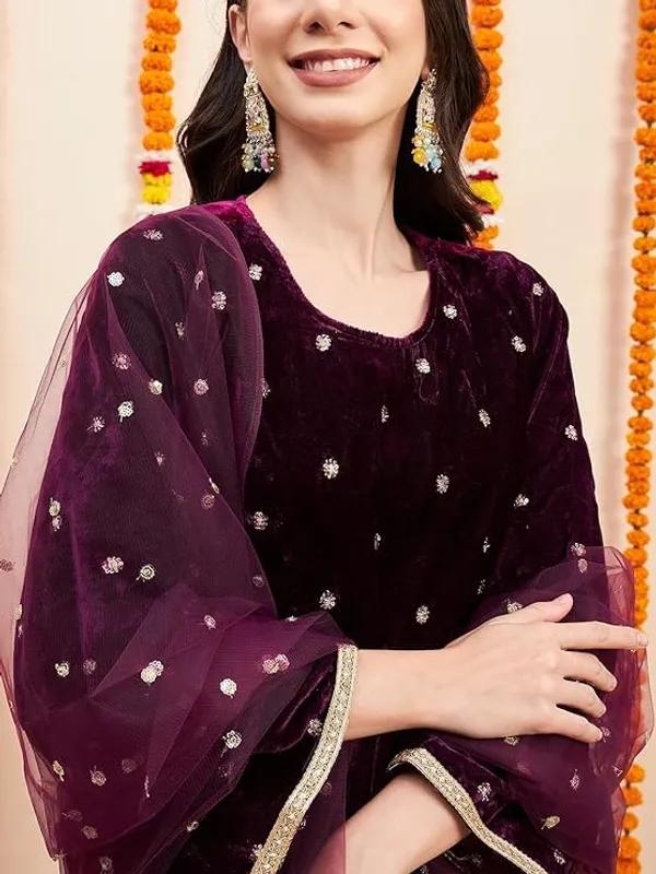 Women_Velvet_Embroidered_Kurta_Set_With_Dupatta_Tulip_Pant_Festive_Wedding_Ethnic_Suit_Black_Wine_Teal_Blue_S_Xxl